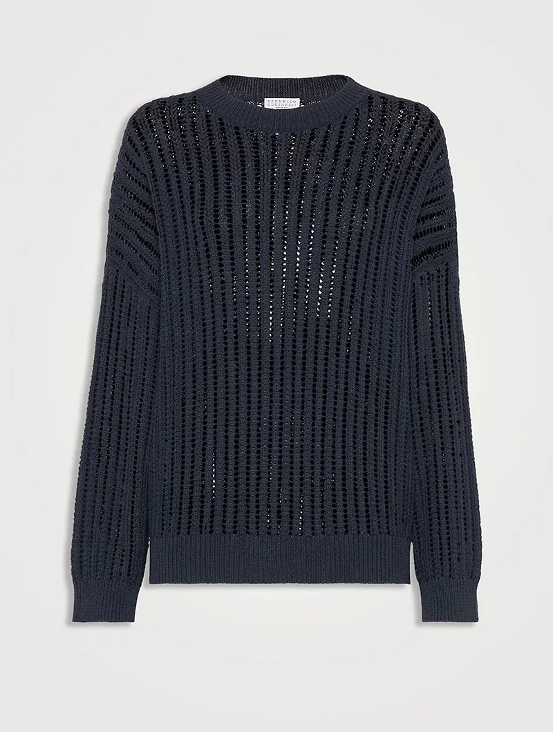 Ribbed Openwork Sweater