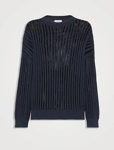Ribbed Openwork Sweater
