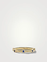 Cable Collectibles® Stack Ring 18k Yellow Gold With Blue Sapphires