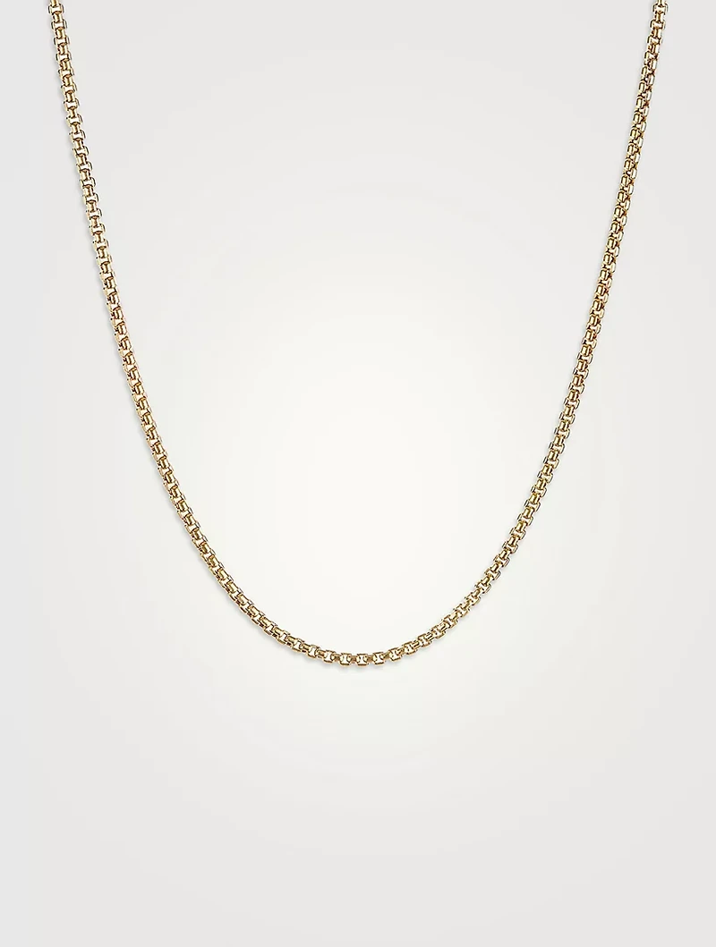 Box Chain Slider Necklace In 18k Yellow Gold, 1.7mm