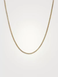 Box Chain Slider Necklace In 18k Yellow Gold, 1.7mm