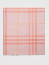 Wide Check Wool Scarf
