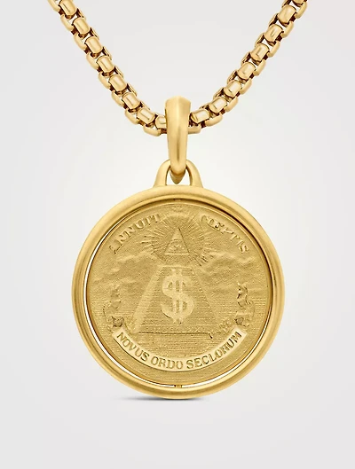 Currency Duality Amulet In 18k Yellow Gold, 30mm