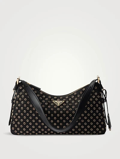 Prada Aimée Large Re-nylon Shoulder Bag With Grommet Detail