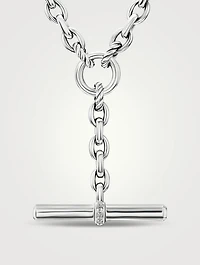 Dy Mercer® Petite Toggle Chain Necklace Sterling Silver With Diamonds, 4.5mm