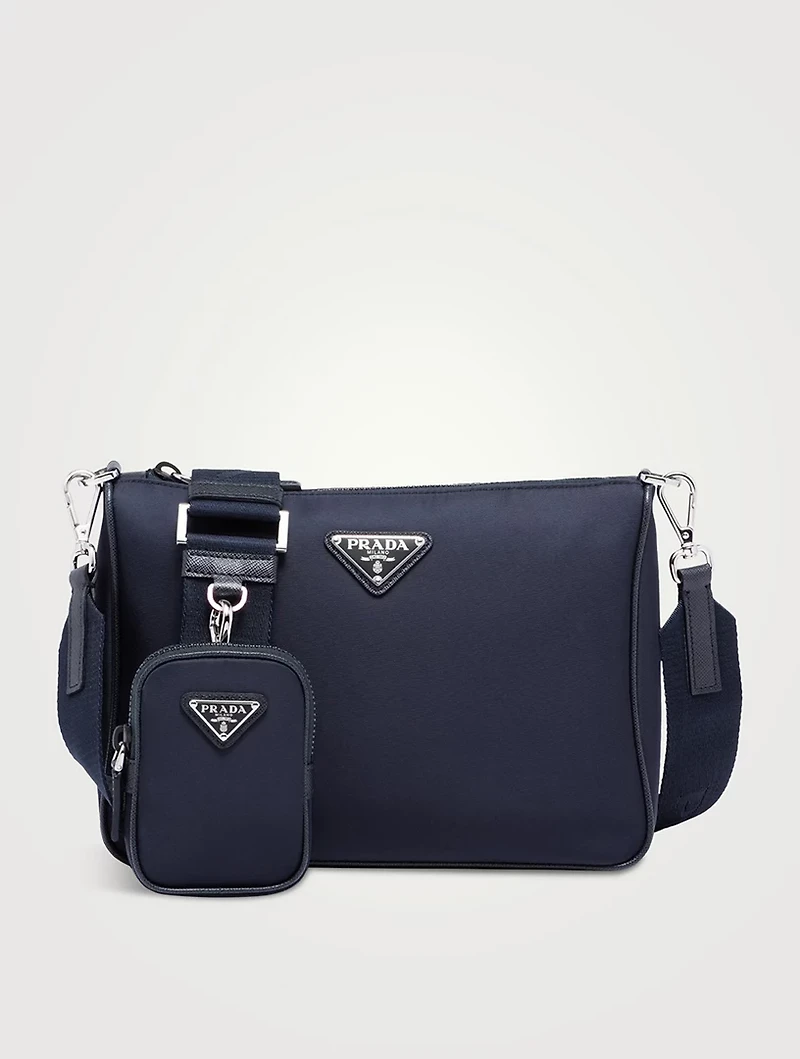 Re-nylon And Saffiano Leather Shoulder Bag