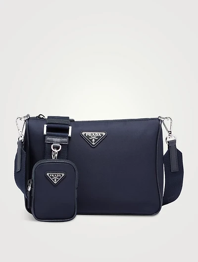 Re-nylon And Saffiano Leather Shoulder Bag
