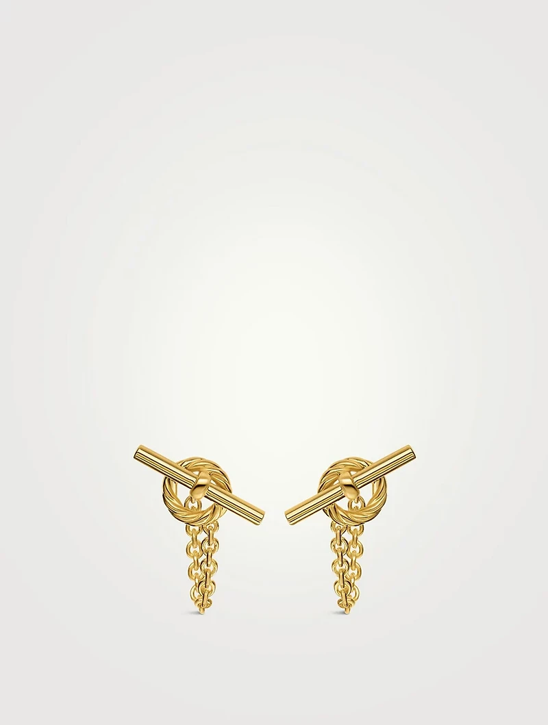 Dy Mercer® Bold Toggle Chain Stud Earrings In 18k Yellow Gold, 50.4mm