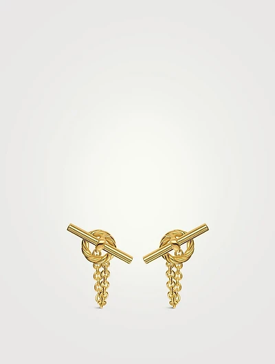 Dy Mercer® Bold Toggle Chain Stud Earrings In 18k Yellow Gold, 50.4mm