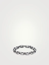 Streamline® Heirloom Chain Link Bracelet Sterling Silver With Pavé Black Diamonds, 7.5mm