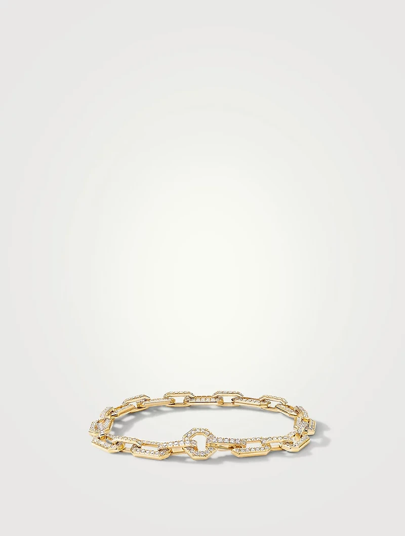 Pavé Chain Bracelet 18k Yellow Gold With Diamonds