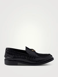 Croco-print Leather Loafers