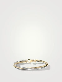 Crossover Linked Bracelet 18k Yellow Gold With Pavé Diamonds