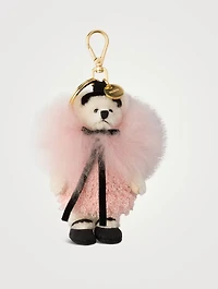 Teddy Bear Bag Charm With Metal Ring