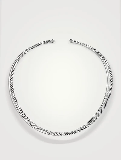 Bold Crossover Collar Necklace In Sterling Silver, 10mm