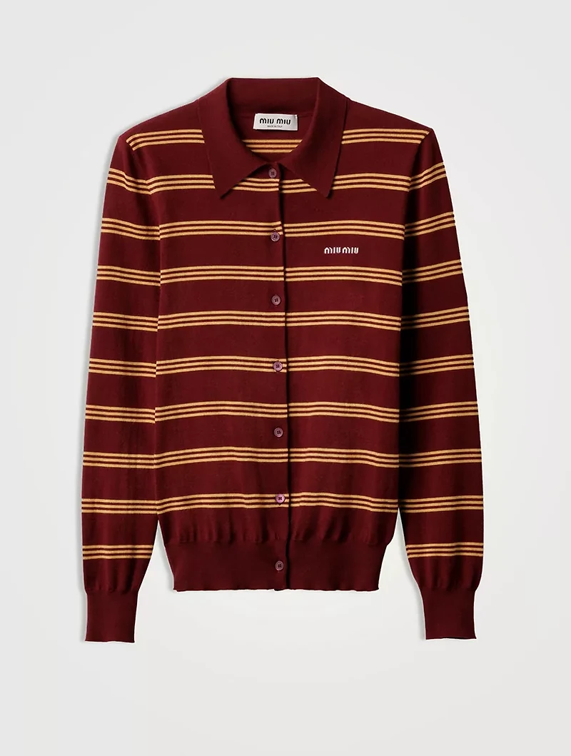 Striped Cashmere And Silk Cardigan