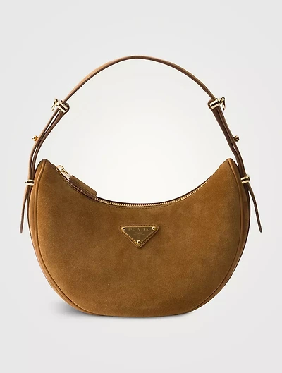 Prada Arqué Suede Shoulder Bag