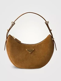Prada Arqué Suede Shoulder Bag