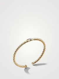 Cablespira® X Station Bracelet 18k Yellow Gold With Pavé Diamonds