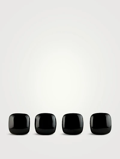 Streamline® Cushion Shirt Studs In Sterling Silver With Black Onyx