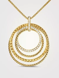 Crossover Trio Pendant Necklace In 18k Yellow Gold With Diamonds