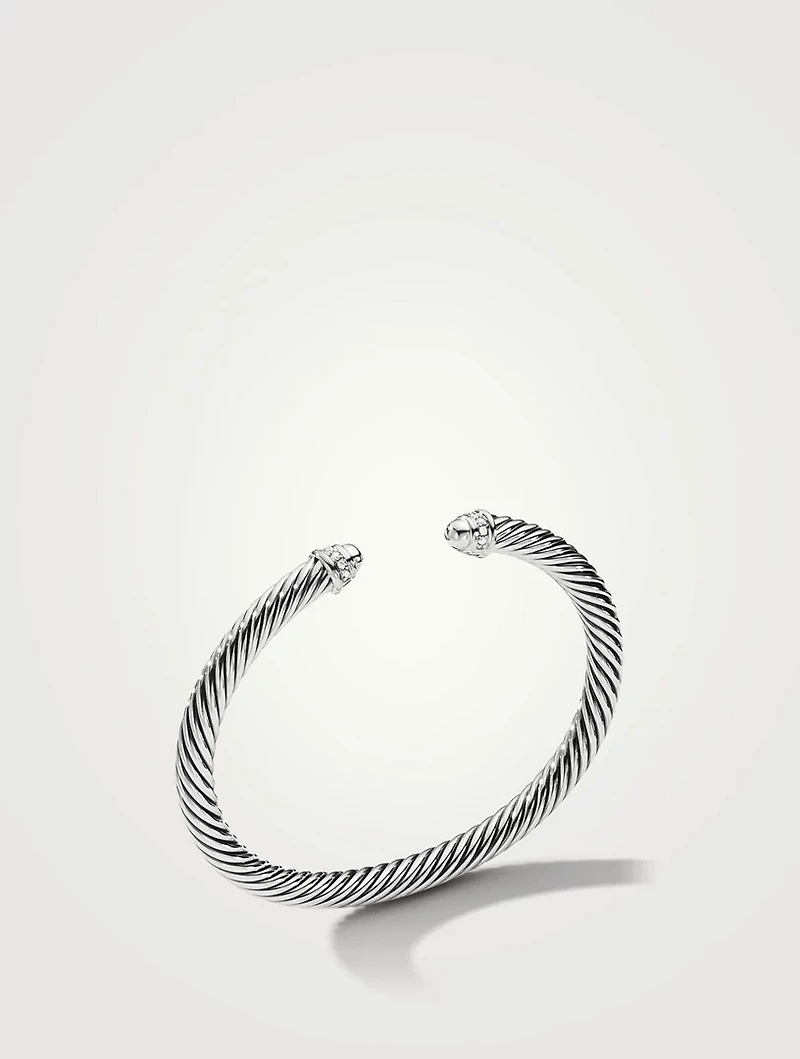 Cable Classics Bracelet Sterling Silver With Pavé Diamonds