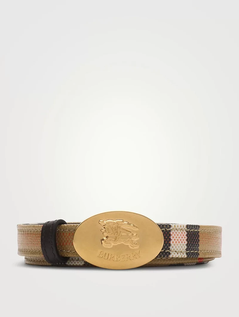 Thin Reversible Check Knight Stamp Belt