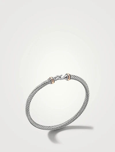 Buckle Bracelet Sterling Silver With 18k Rose Gold