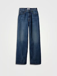 Washed Denim Flared Jeans