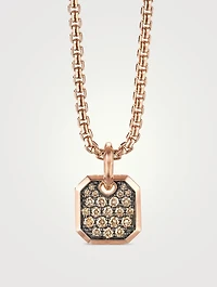 Roman Amulet In 18k Rose Gold With Pavé Cognac Diamonds