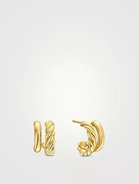 Dy Mercer® Double Hoop Huggie Earrings In 18k Yellow Gold, 13.5mm