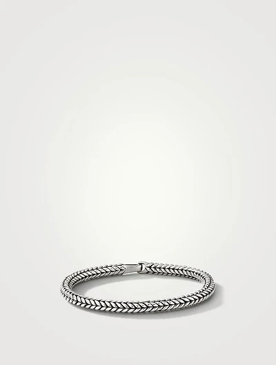 Chevron Bead Bracelet Sterling Silver