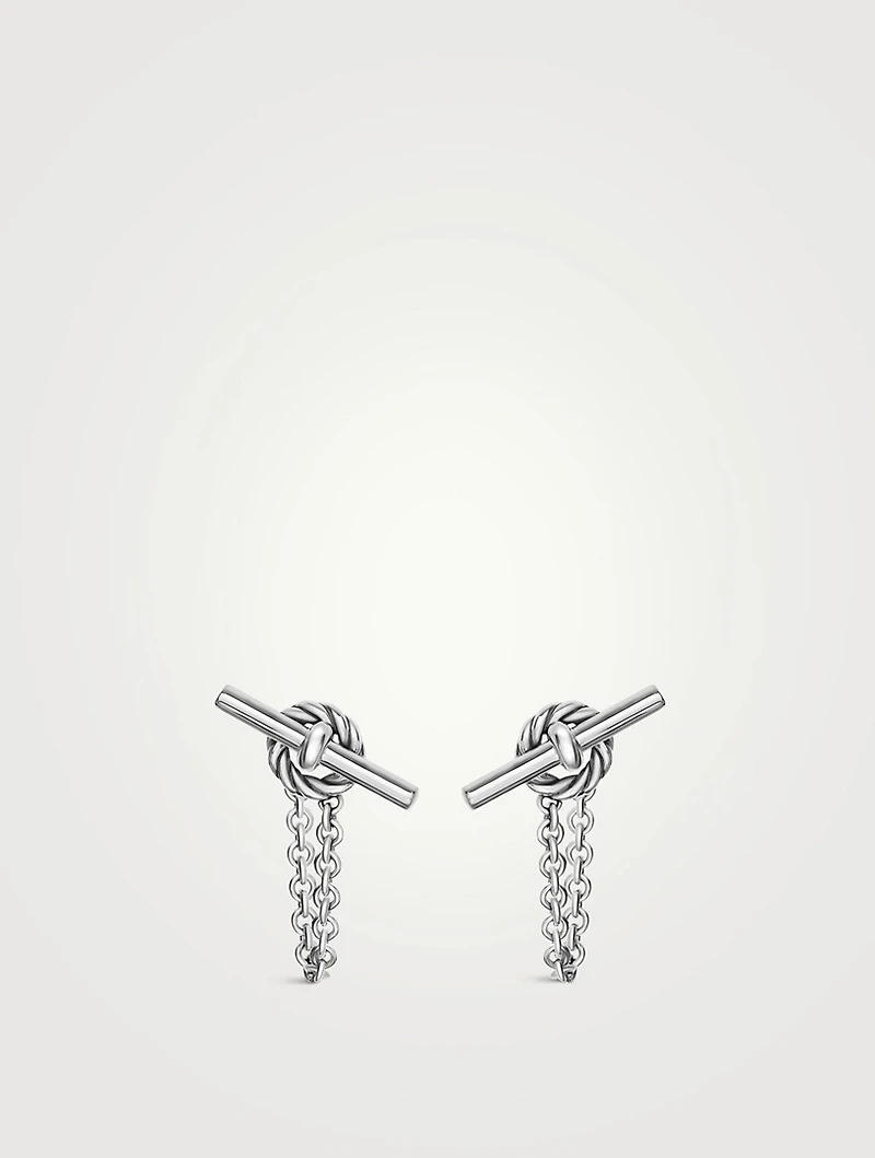 Dy Mercer® Petite Toggle Chain Stud Earrings In Sterling Silver, 38.2mm