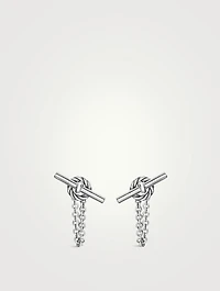 Dy Mercer® Petite Toggle Chain Stud Earrings In Sterling Silver, 38.2mm