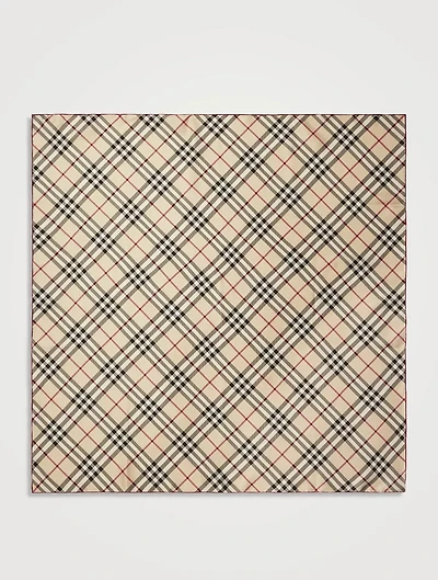 Check Silk Scarf