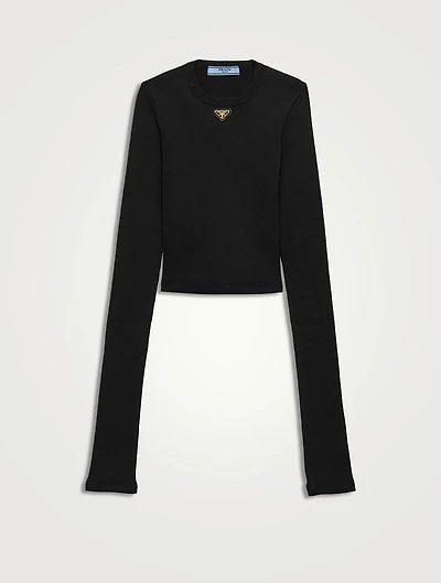 Ribbed Knit Jersey Top