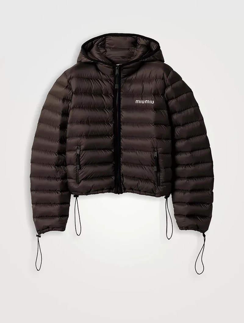 Light Pongé Down Hoodie Jacket