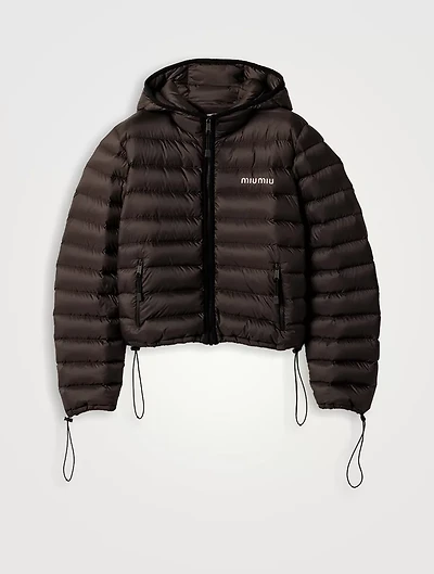 Light Pongé Down Hoodie Jacket