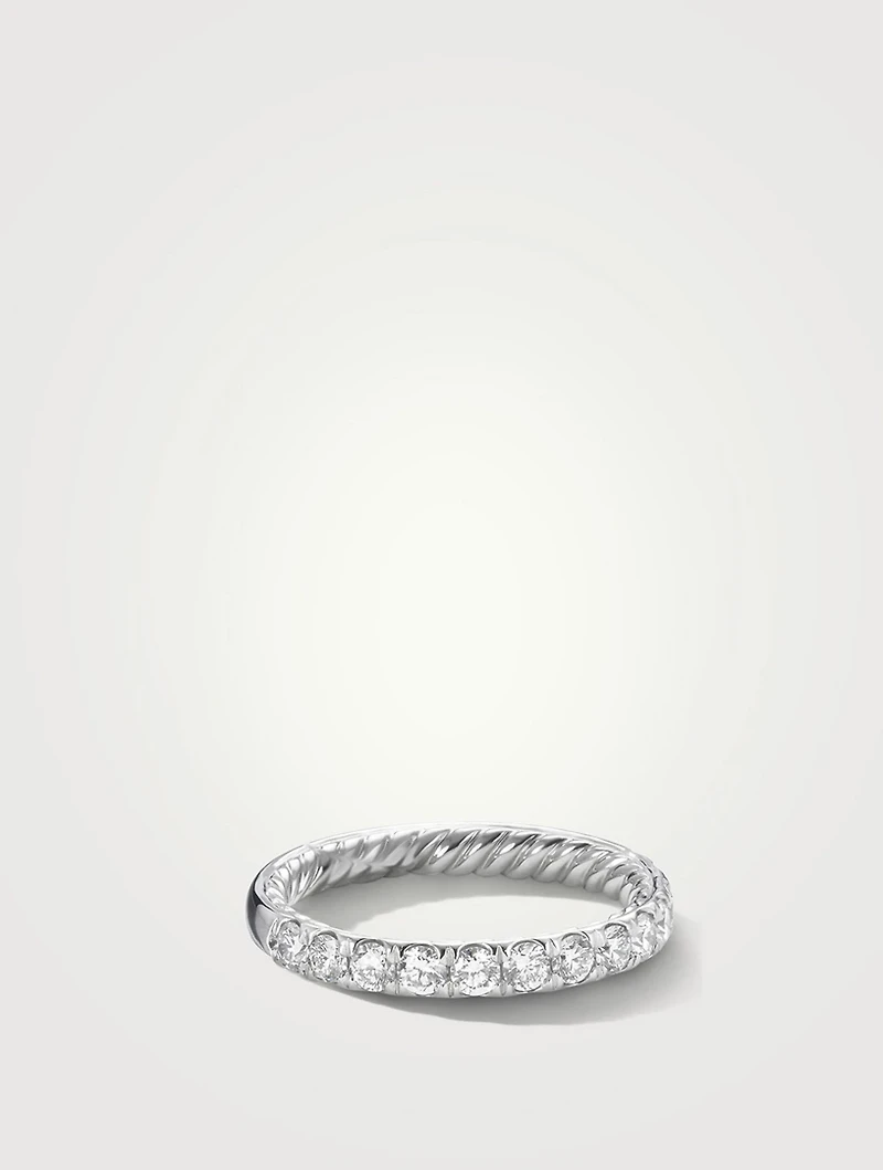 Dy Eden Partway Band Ring Platinum With Diamonds