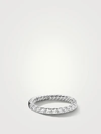 Dy Eden Partway Band Ring Platinum With Diamonds