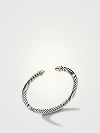 Cable Classics Bracelet Sterling Silver With 18k Yellow Gold Domes And Pavé Diamonds