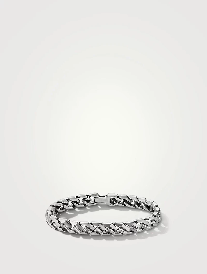 Curb Chain Angular Link Bracelet Sterling Silver