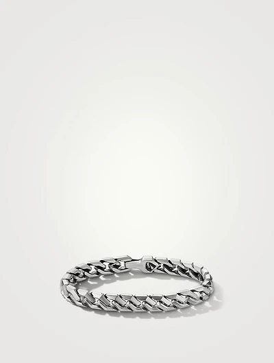 Curb Chain Angular Link Bracelet Sterling Silver