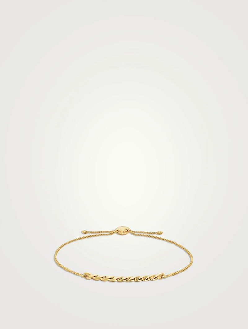 Petite Station Chain Bracelet In 18k Yellow Gold, 1mm