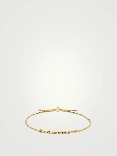 Petite Station Chain Bracelet In 18k Yellow Gold, 1mm