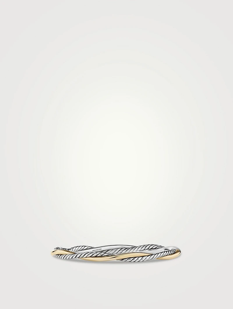 Petite Infinity Bracelet Sterling Silver With 14k Yellow Gold