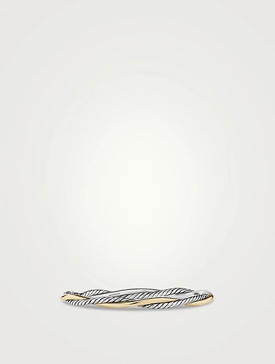 Petite Infinity Bracelet Sterling Silver With 14k Yellow Gold