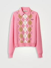 Cashmere Half-zipper Polo Shirt