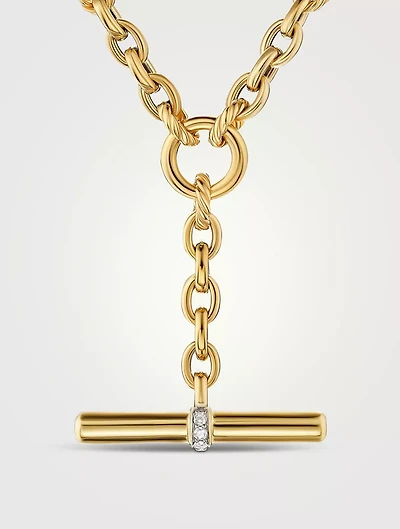 Dy Mercer® Petite Toggle Chain Necklace 18k Yellow Gold With Diamonds, 4.5mm