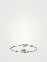 Starburst Station Chain Bracelet In Sterling Silver  With Pavé Diamonds